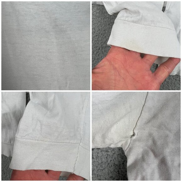 Avirex Shirt Mens 2XL XXL White Long Sleeve Denim Systems Y2K USA Made Vintage 2 - Picture 8 of 10